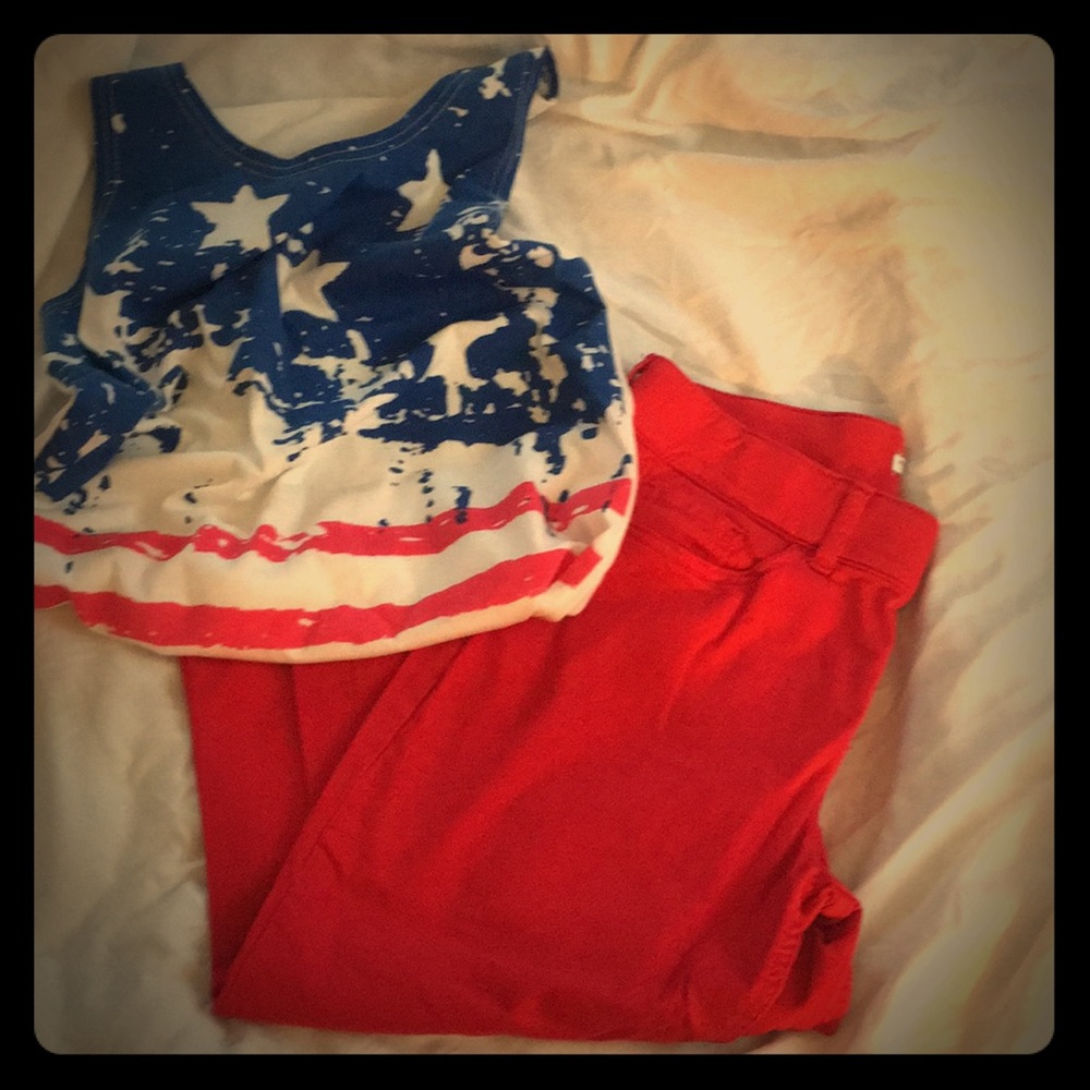Red Riders by Lee Mid Rise Capris